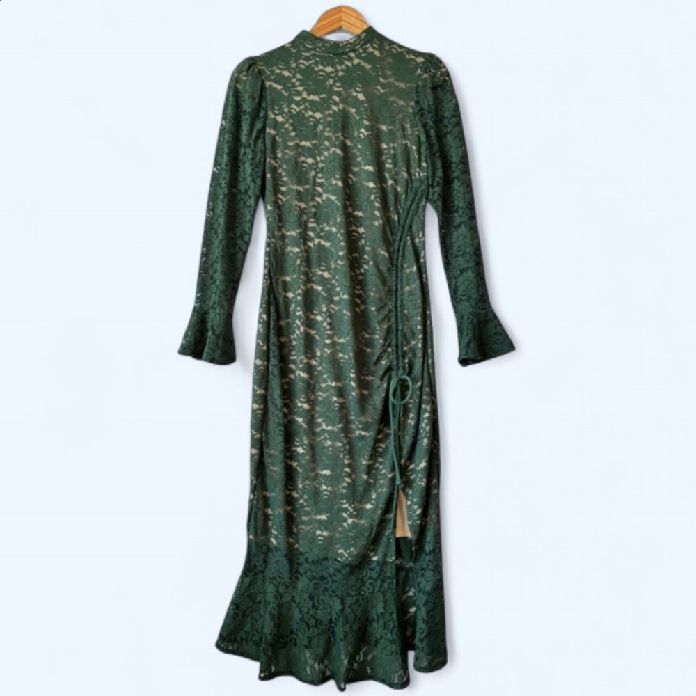 NWT Ivy City Co Emerald Lace Long Sleeve Dress - Picture 2 of 6